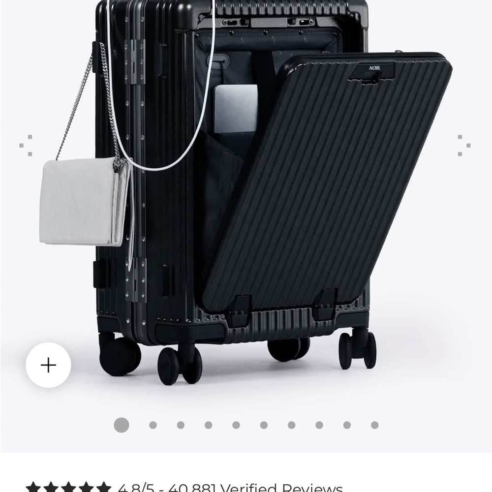 Black Rolling Luggage with Tech Compartment